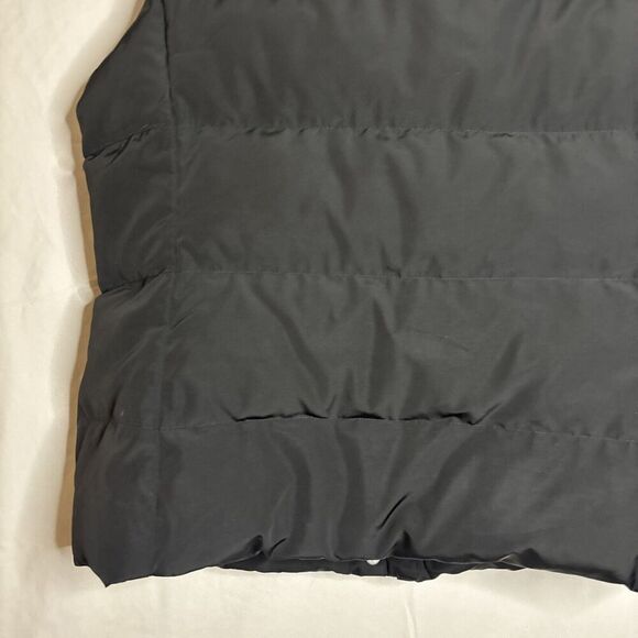 Talbots Women's Puffer Vest Duck Down Fill Large Black Pockets Full Zip No Hood - Picture 11 of 15